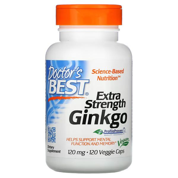 Гинко билоба (гинкго билоба) стронг Doctor's Best Extra Strength Ginkgo (капсулы массой 480 мг) 120 вегетарианских #1