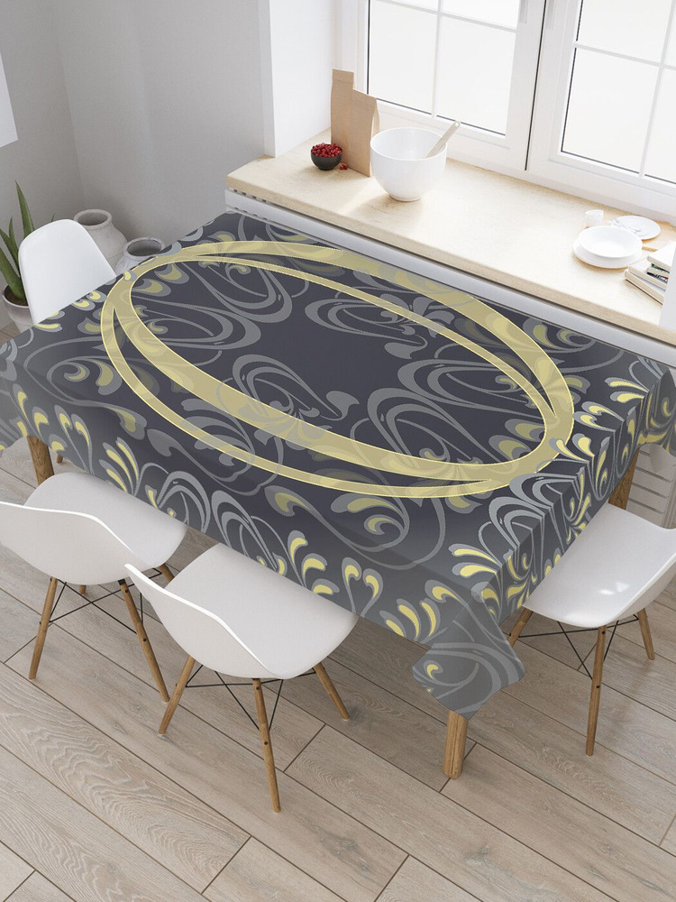 Прямоугольная водоотталкивающая скатерть на стол JoyArty с рисунком "Сплетение колец" 120 на 145 см  #1