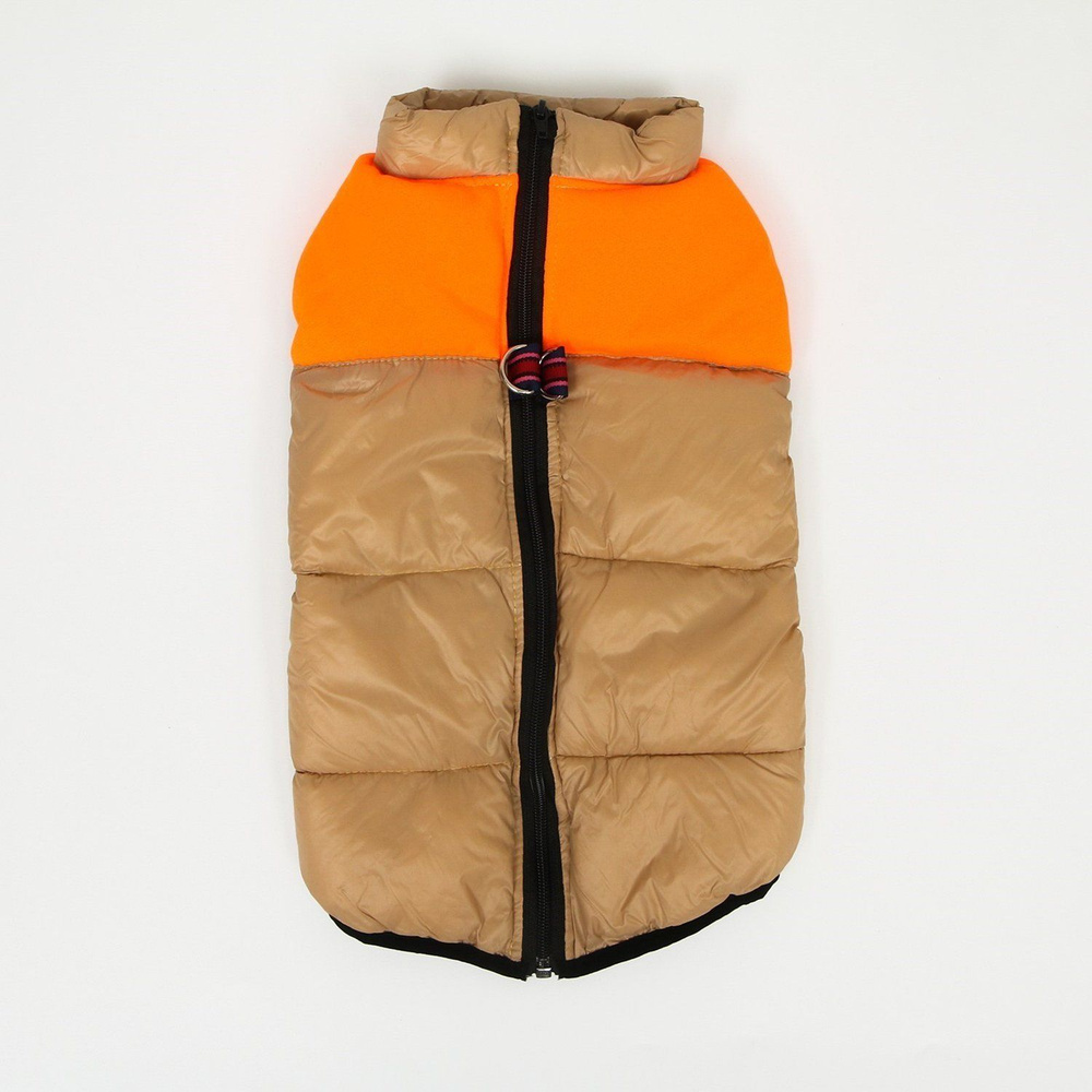 Куртка для собак Sima-Land размер 18 бежевая с оранжевым #1