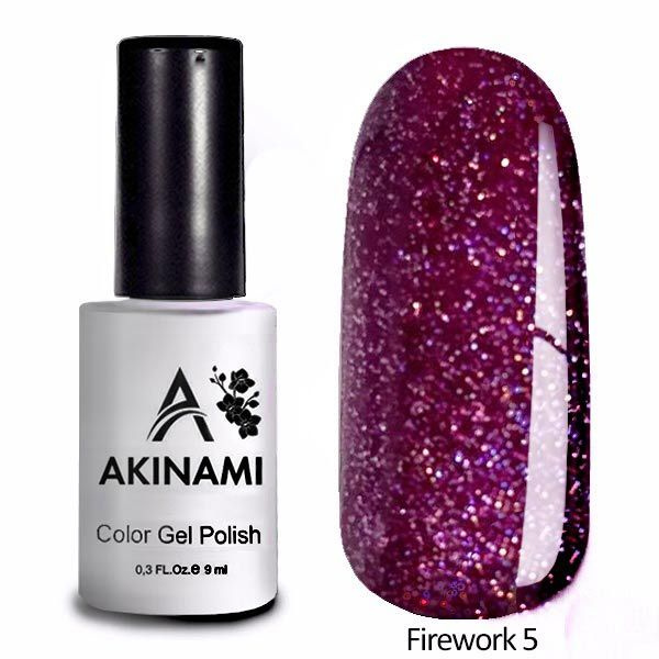 Akinami Fireworks 05 - Гель лак для ногтей 9мл / Гель-лак для маникюра и педикюра  #1