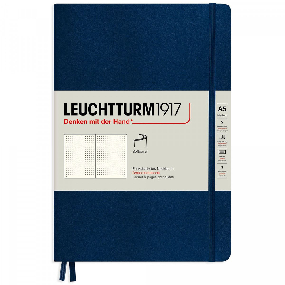 Записная книжка Leuchtturm Medium A5 Navy мягкая обложка 123 стр, 362864  #1