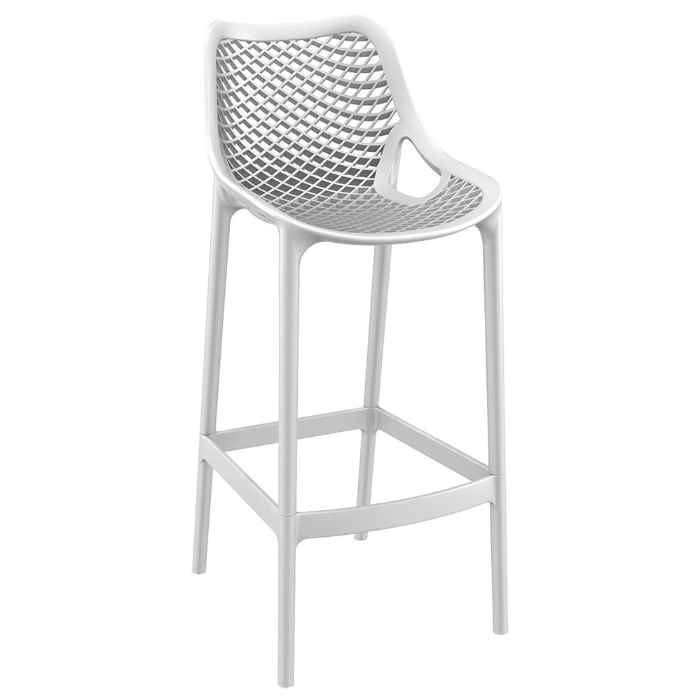 Барный стул пластиковый для кухни, для дачи, садовый, уличный Air Bar 75, белый, Siesta  #1