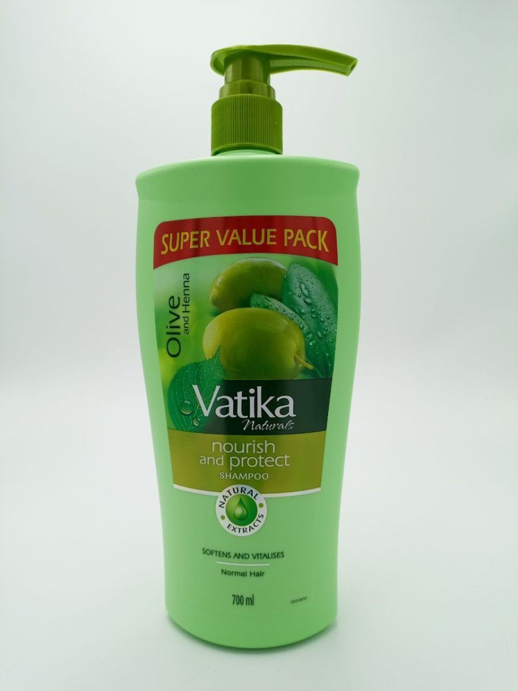 Шампунь Dabur Vatika питание и защита для нормальных волос, Оливка и Хна, Olive And Henna Nourish And #1