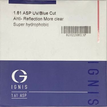 Линза для очков Блю Блокер 1.61 ASP UV/Blue Cut Anti-Reflection More Clear Super Hydrophobic  #1