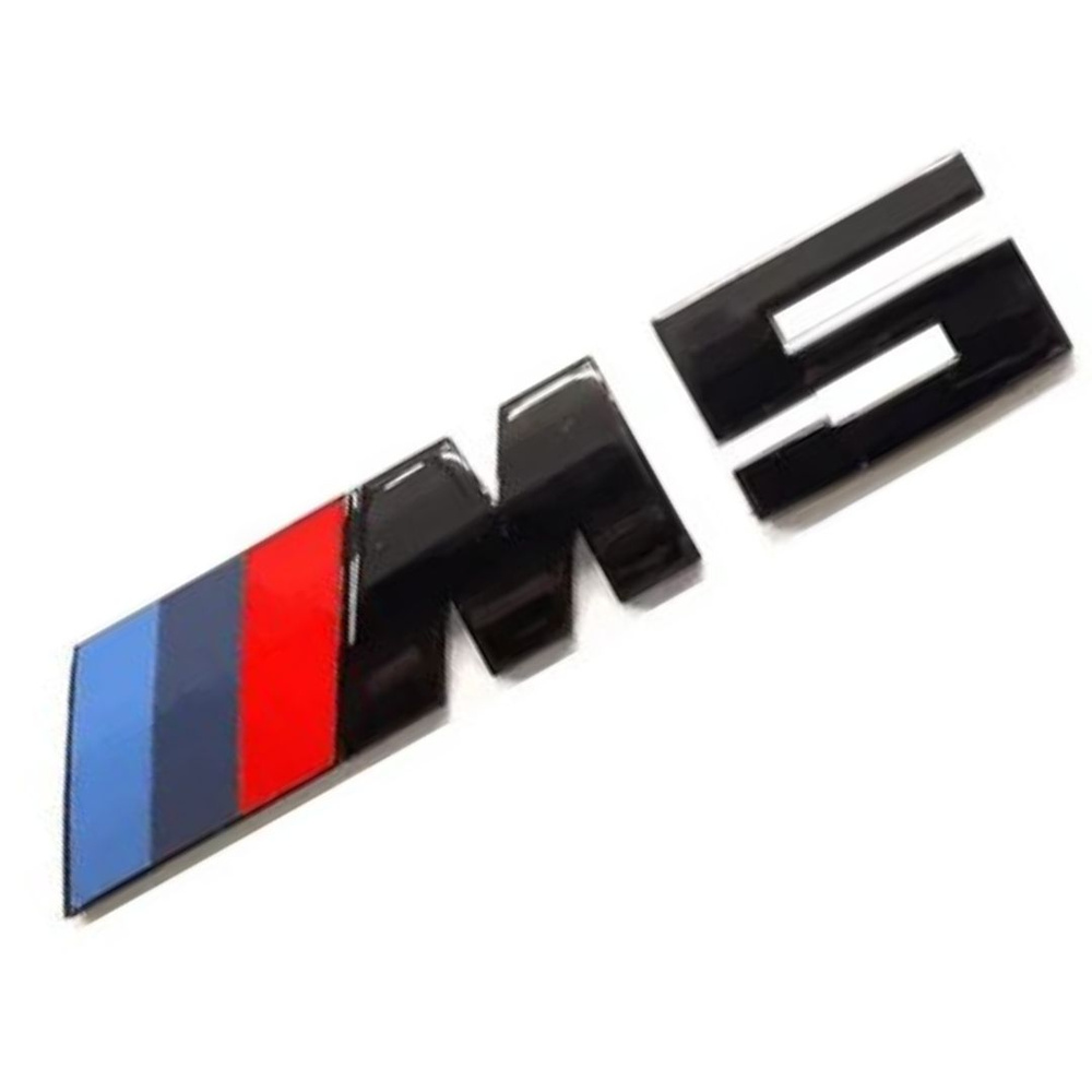Эмблема шильдик на багажник BMW БМВ M 5 цвет черный глянец  #1