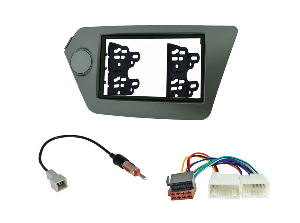 Рамка c проводами для KIA Rio (2011-2017) / Рамка 2din (крепеж) серая ...