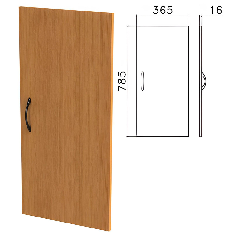 Дверь ЛДСП низкая "Фея", 365х16х785 мм, цвет орех милан, ДФ13.5, 1ед. в комплекте  #1