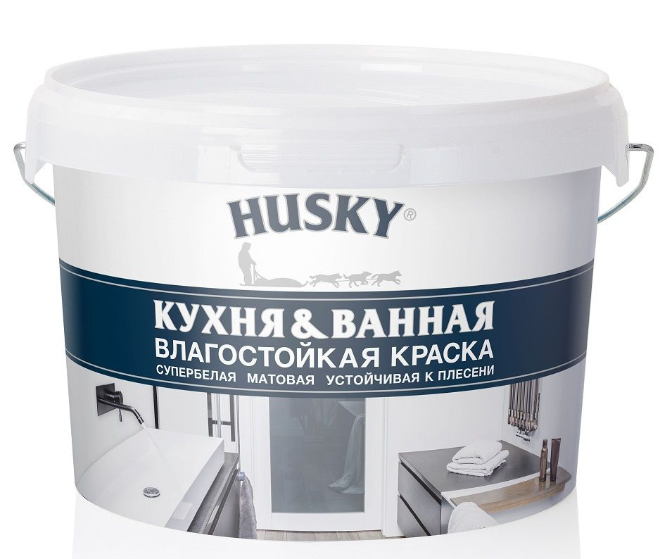 Краска для кухонь и ванных комнат Husky 5 л, белый #1