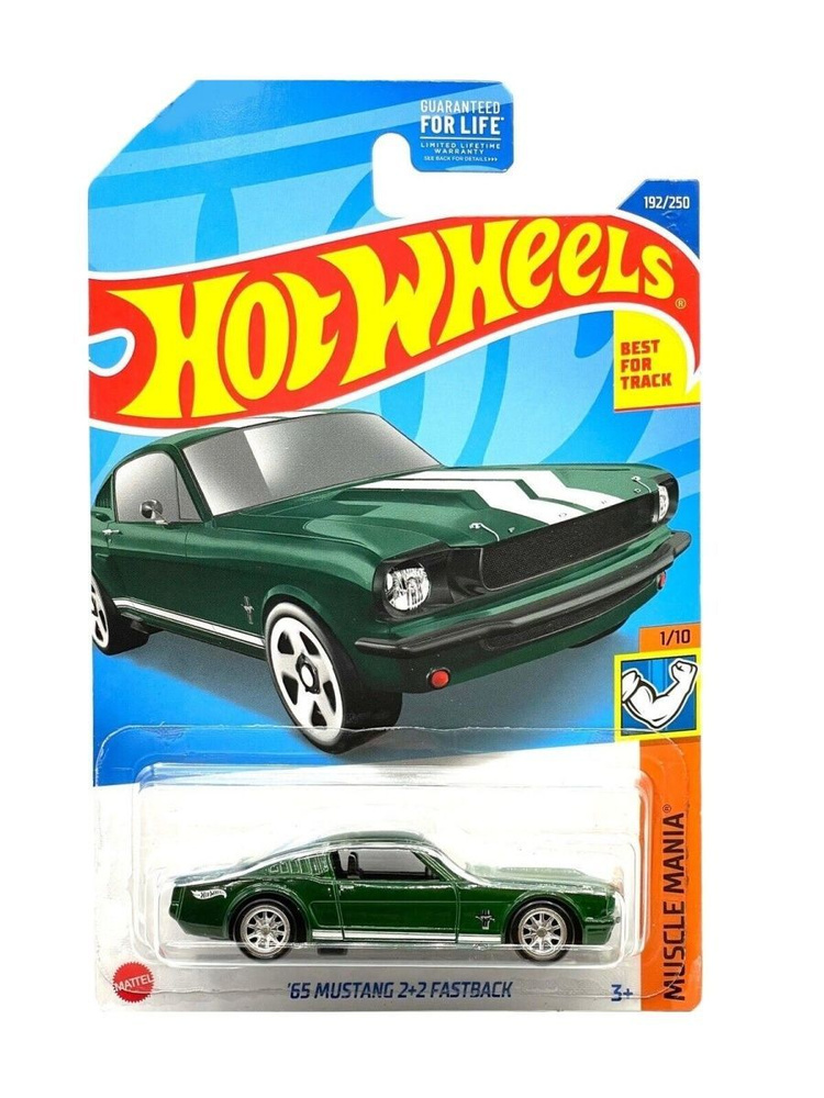 HCV37 Машинка металлическая игрушка Hot Wheels коллекционная модель 65 MUSTANG 2+2 FASTBACK зеленый  #1