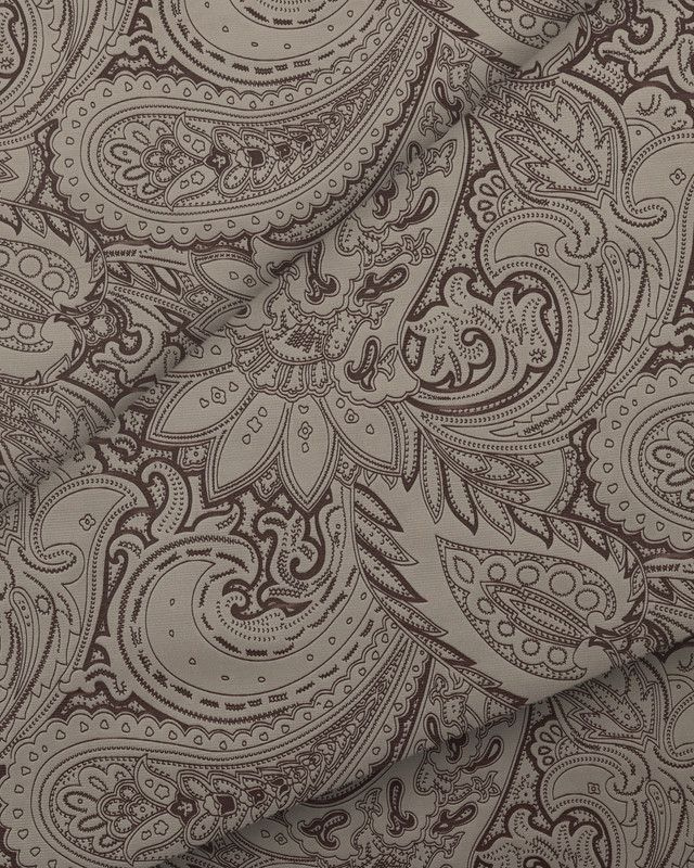Ткань мебельная Велюр, модель Лояль, Принт на светло-серо-фиолетовом фоне (15-2), отрез - 1 м (ткань #1