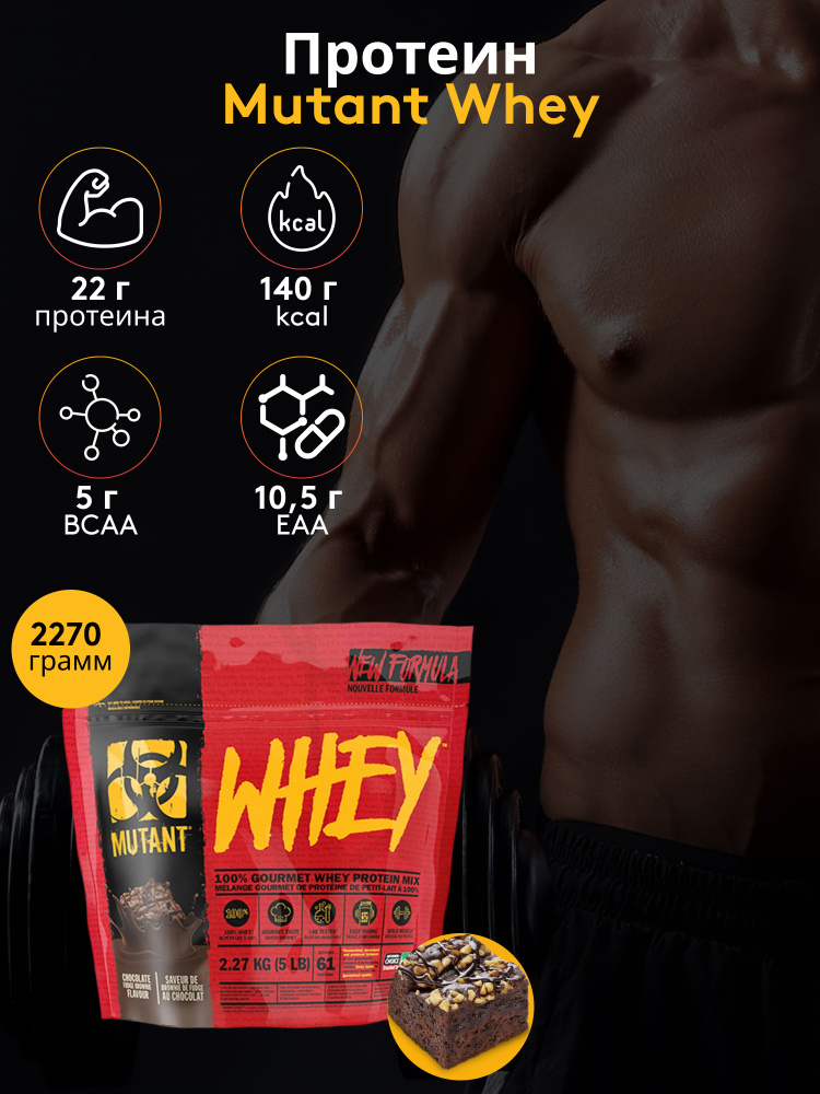 Протеин Mutant Whey 2270 гр Брауни с шоколадной помадкой #1