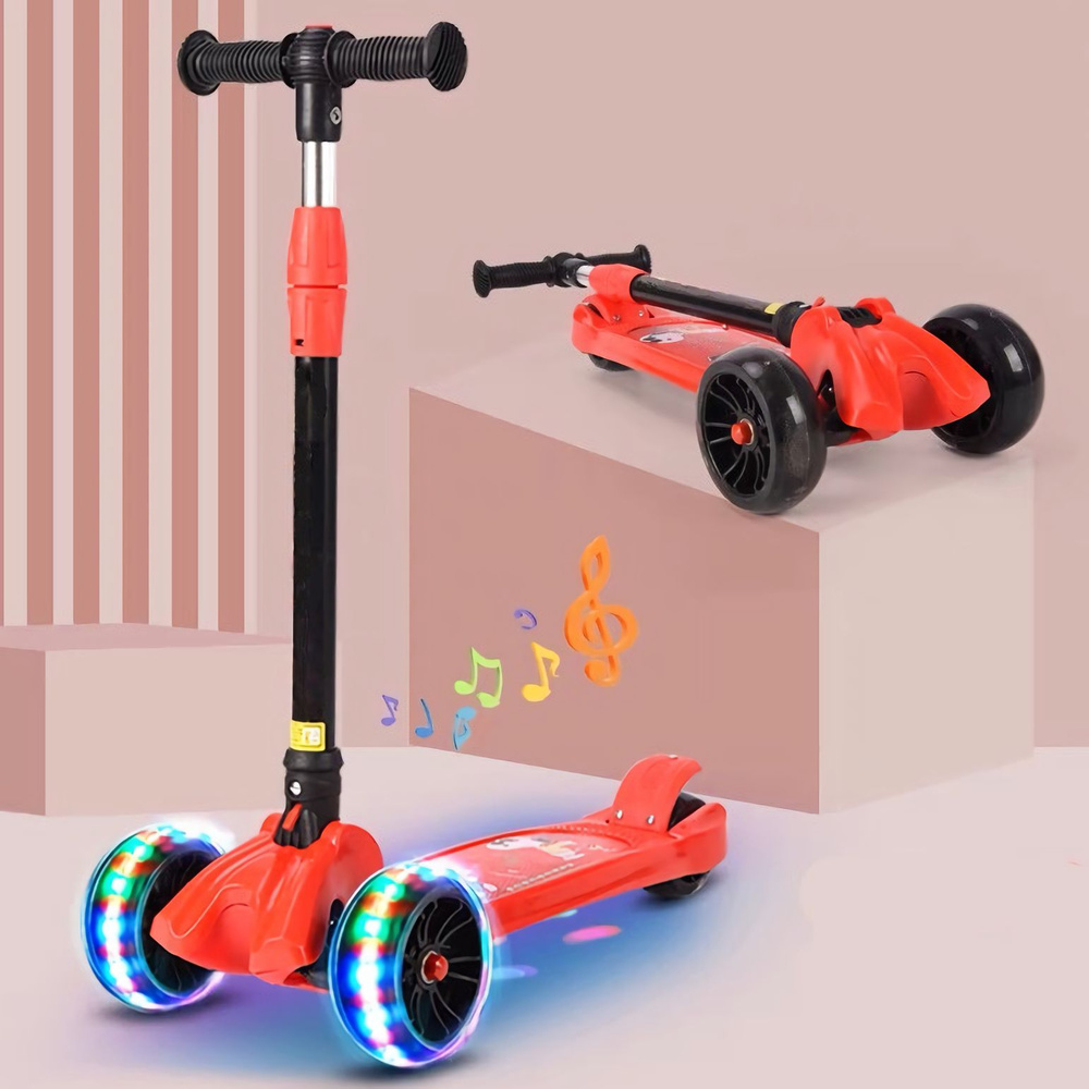 Самокат Городской Scooter Maxi Print Lights 108 складной со светящимися  колёсами, - купить по выгодной цене в интернет-магазине OZON (949885182)