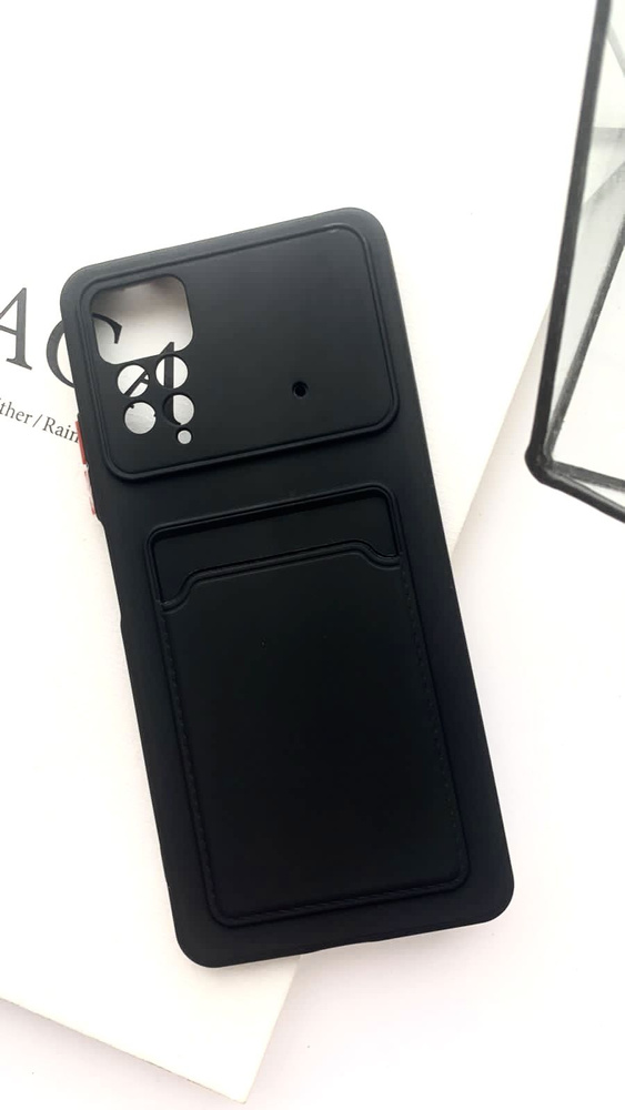 Чехол для Xiaomi Redmi NOTE 11 PRO_5G (2021) черный soft-touch c дежателем для карт  #1