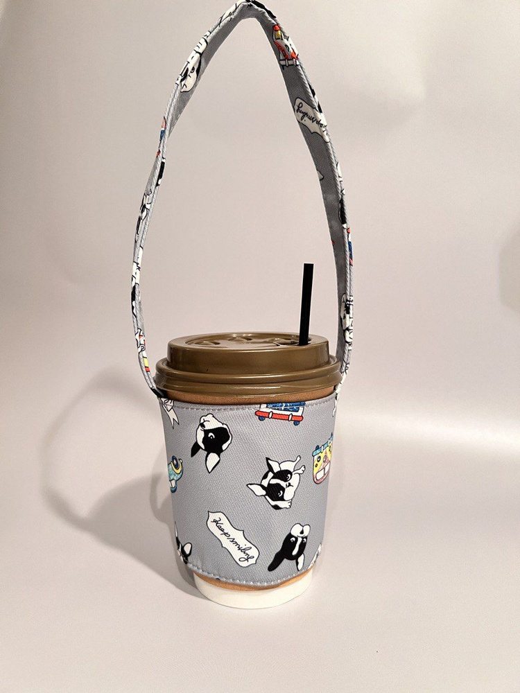 Держатель для стакана кофе / чая "Французский бульдог" подарок на Новый год  #1