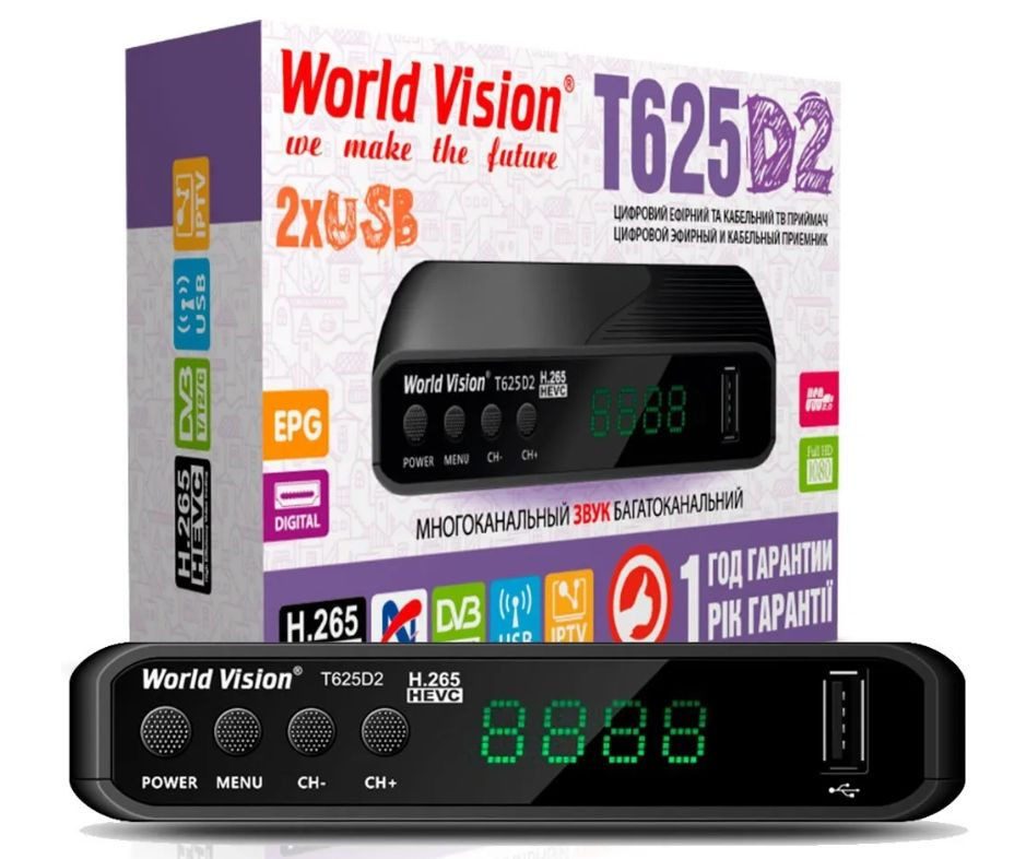 ТВ ресивер World Vision T625D2 , черный #1