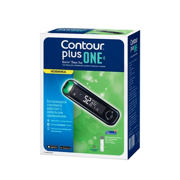 Глюкометр Контур Плюс Уан (Contour Plus One) Комплект с прокалывателем ...