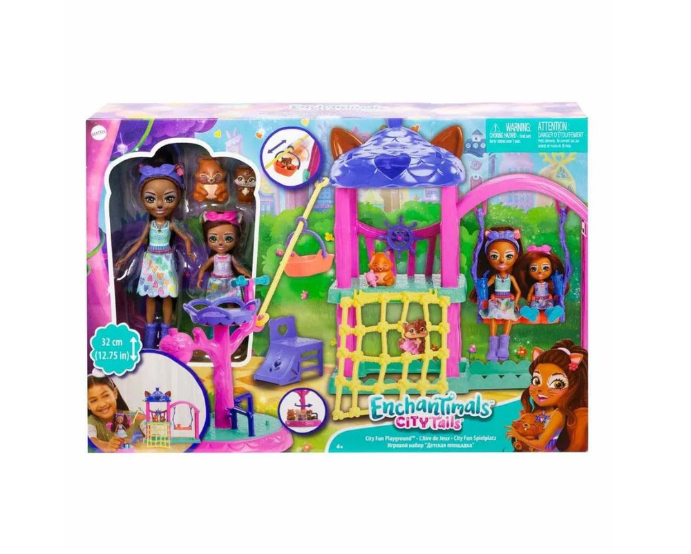 Mattel Детская игровая площадка Enchantimals с 2 куклами друзьями, включая аксессуары  #1