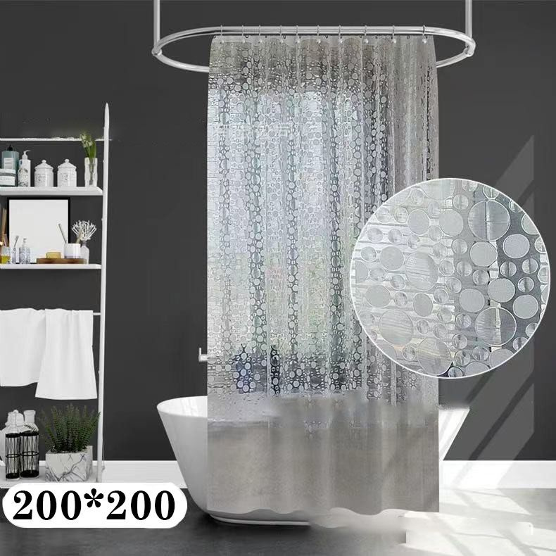 Штора для ванной комнаты. водоотталкивающая полу прозрачная 3D шторка 200х200 см из ЭВА. Занавеска в #1