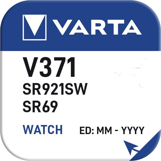 Varta Батарейка 370, 371 (SR69, SR920), Серебряно-цинковый тип, 1,55 В, 1 шт  #1