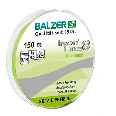 Плетеный шнур для рыбалки BALZER 0,10 Iron Line PE 8x 150м 0.10мм 8.1кг Chartreuse  #1