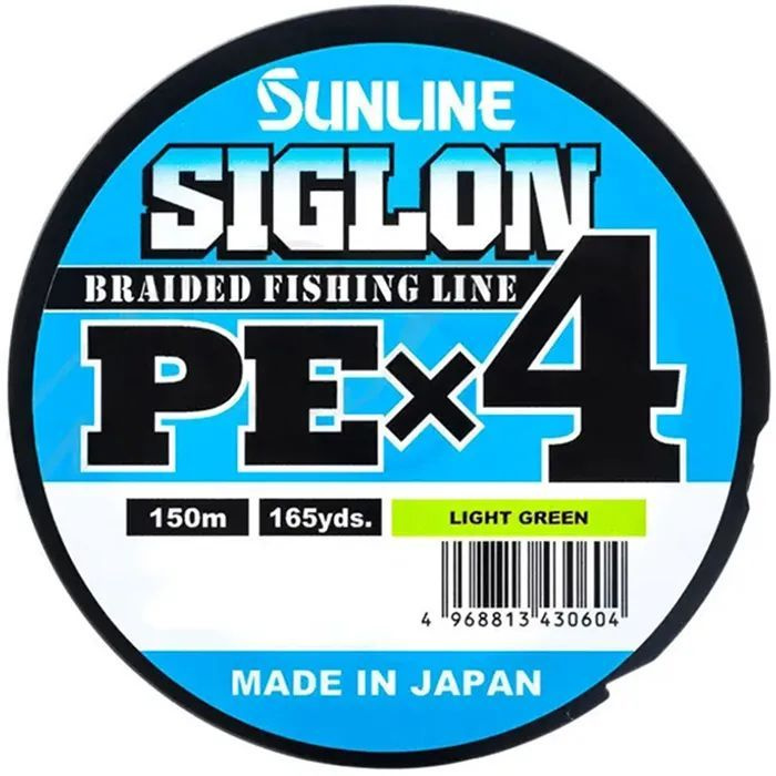 Шнур PE Sunline SIGLON X4 #1.5/25LB (150 м, 0.209 мм, 11.0 кг, светло-зелёный) #1