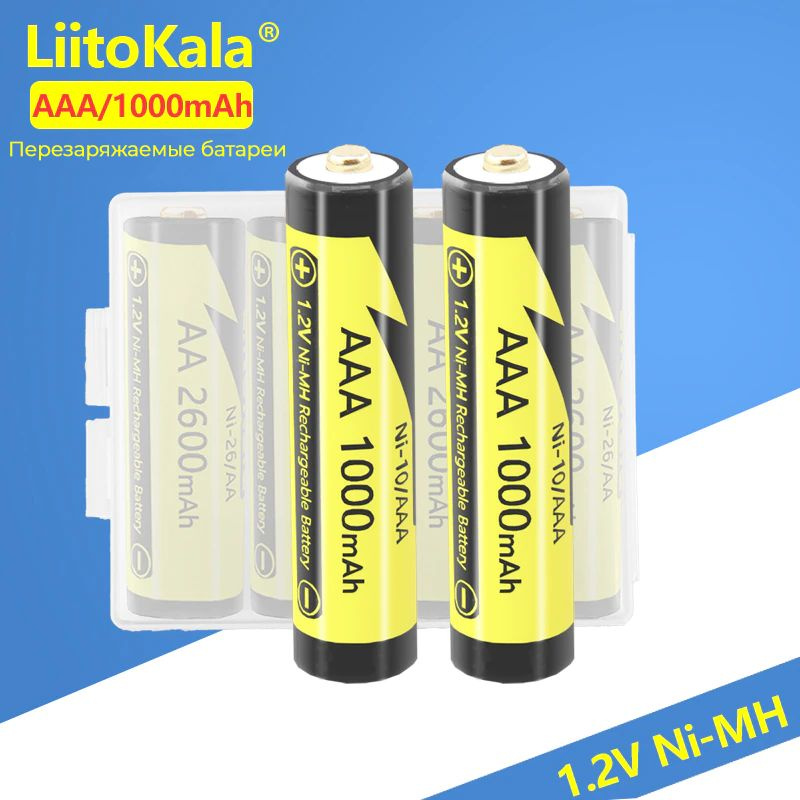 LiitoKala Аккумуляторная батарея AAA, 1,2 В, 1000 мАч, 2 шт #1