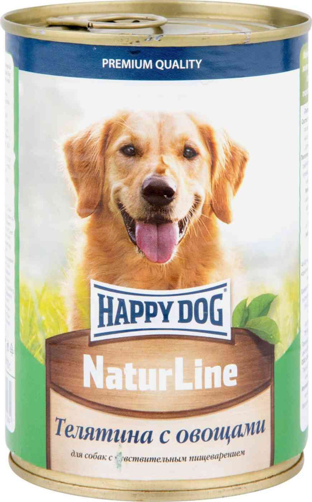 Влажный корм для собак с чувствительным пищеварением Happy Dog NaturLine Телятина с овощами, 410 г, 1 #1