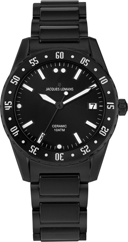 Наручные часы Jacques Lemans 42-10D, мужские кварцевые керамические ...