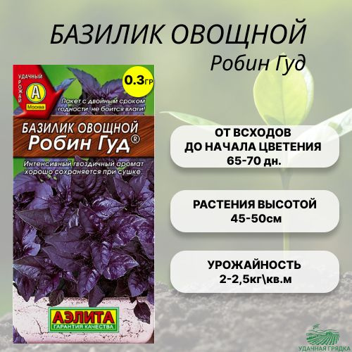 Базилик овощной Робин Гуд, АЭЛИТА семена (0,3гр) #1