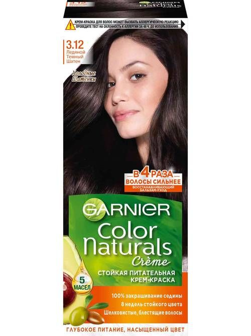 Garnier крем-краска Color Naturals 3.12 Ледяной тёмный шатен #1