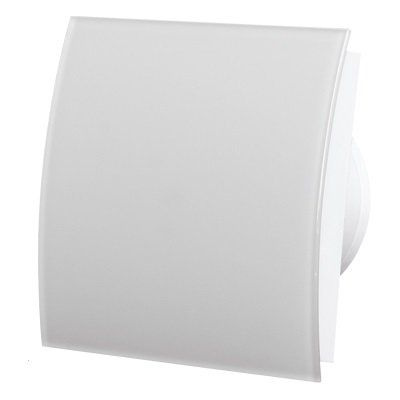 Тонкий бесшумный, вытяжной вентилятор для ванной Mmotors ММР 100 стекло овал, белый матовый  #1