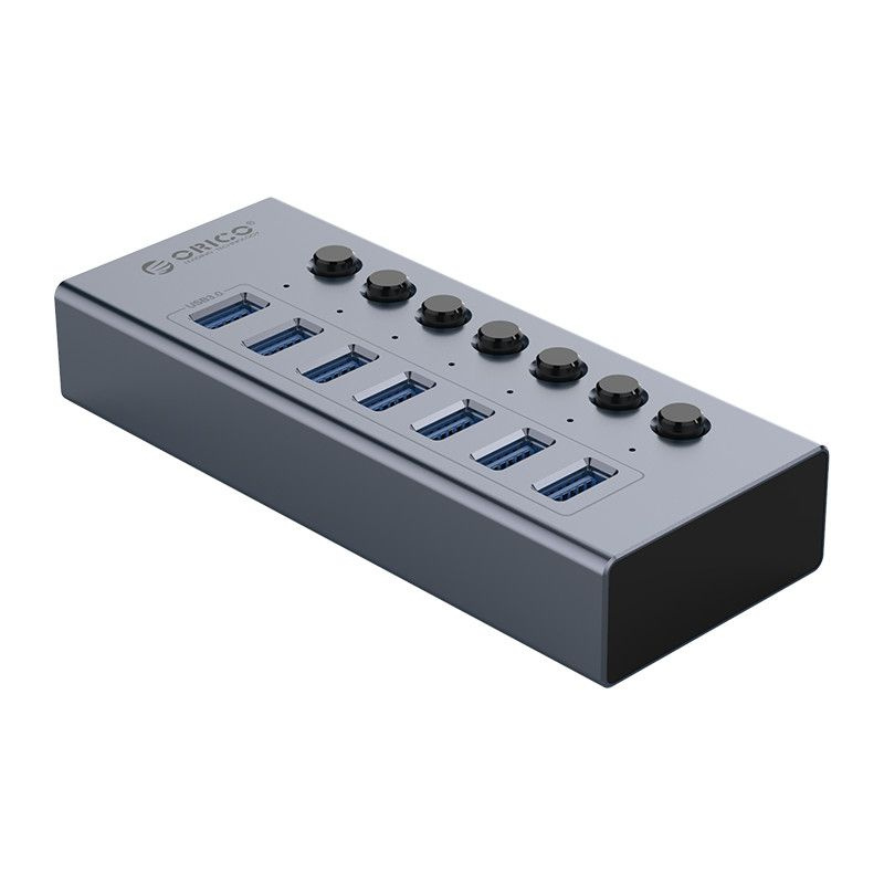 USB-концентратор ORICO серый (ORICO-BT2U3-7AB-EU-GY-BP) #1