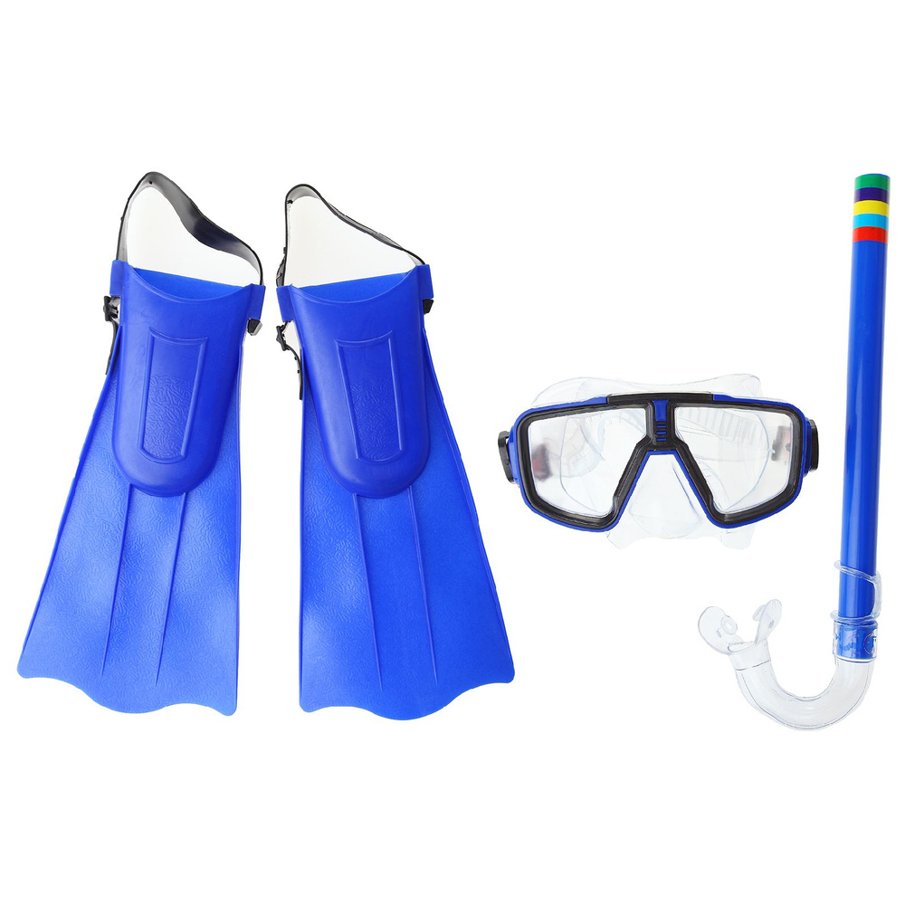Набор для плавания ONLYTOP , детский , маска + трубка + ласты безразмерные , цвет в ассортименте  #1