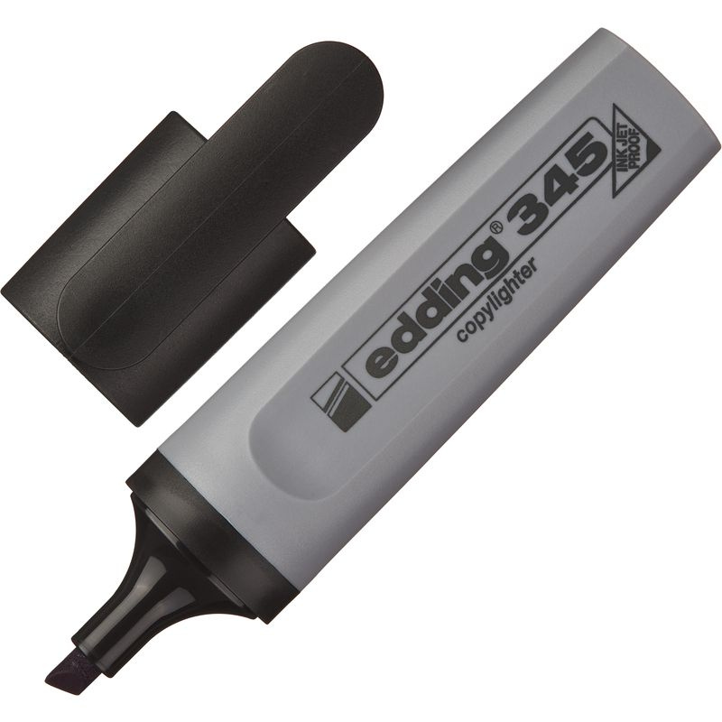 Маркер текстовыделитель Edding E-345/12, серый, стираемые, толщина линии 1-5 мм, скошенный наконечник #1