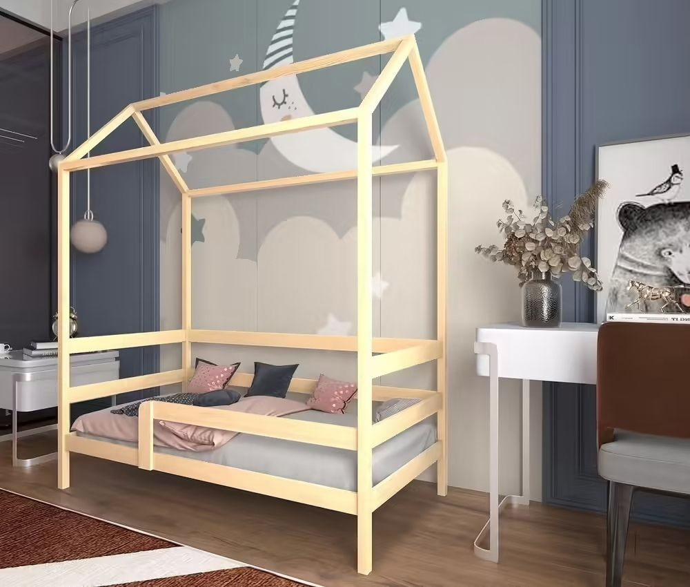 Кровать детская "Классика", спальное место 180х90, натуральный цвет, из массива  #1