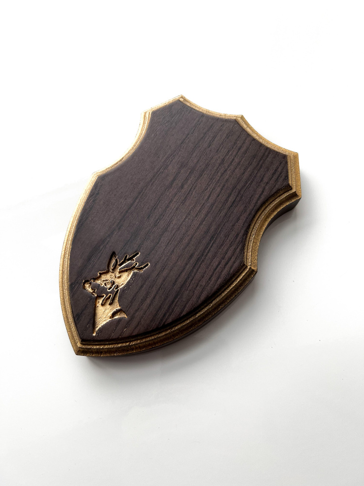 Медальон для охотничьих трофеев ясень 12,5х18х2,5 см , щит матовый  #1