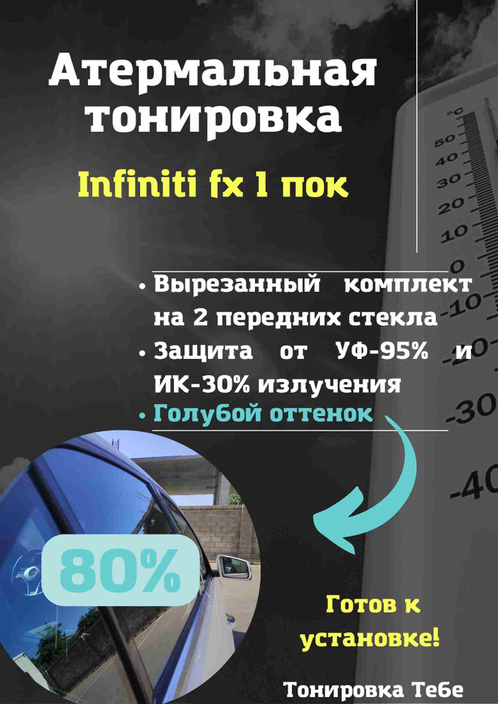 Пленка тонировочная, 100х60 см, светопропускаемость 80% #1