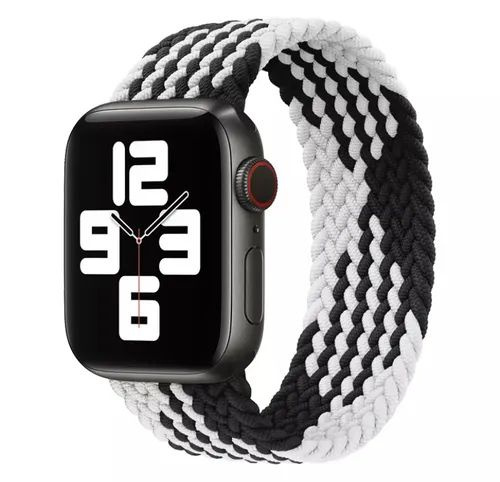 Нейлоновый ремешок плетёный для Apple Watch 38-40-41mm 1-7 серии и SE, размер М "Зебра" NEO 125 мм  #1