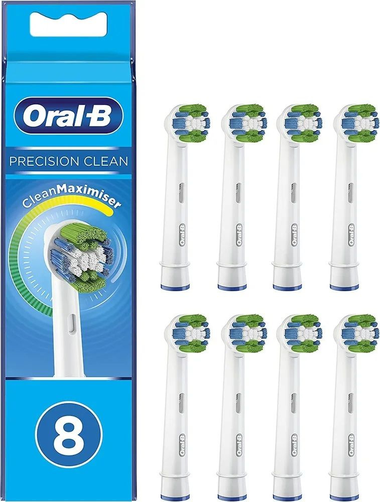 Сменная насадка для зубных щеток Oral-B Precision Clean с технологией CleanMaximiser, упаковка из 8 штук #1