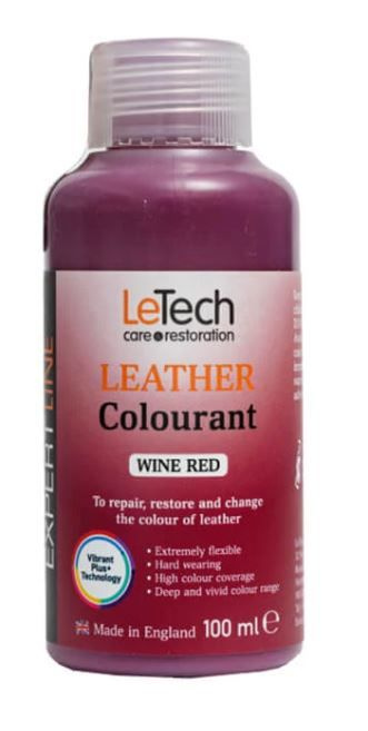 LeTech Expert Line Краска для кожи (Leather Colourant) Wine Red, 100мл #1