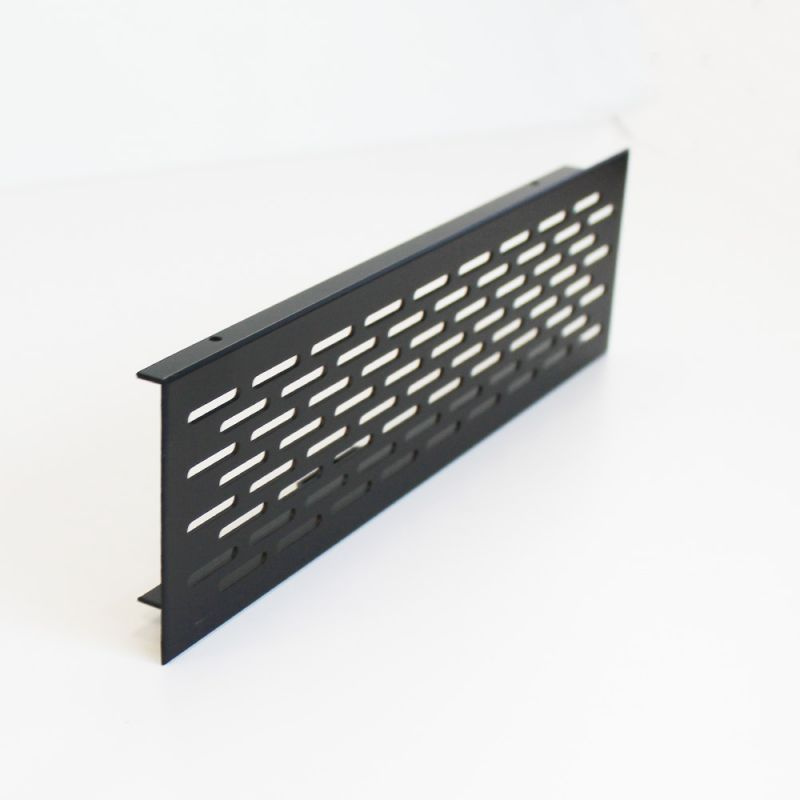 Вентиляционная решетка металлическая 70*250мм, черный , для мебели, кухни, цоколя, подоконника  #1