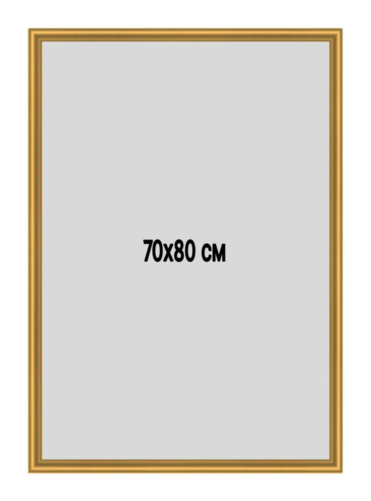 Фоторамка металлическая (алюминиевая) золотая для постера, фотографии, картины 70х80 см. Рамка для зеркала. #1