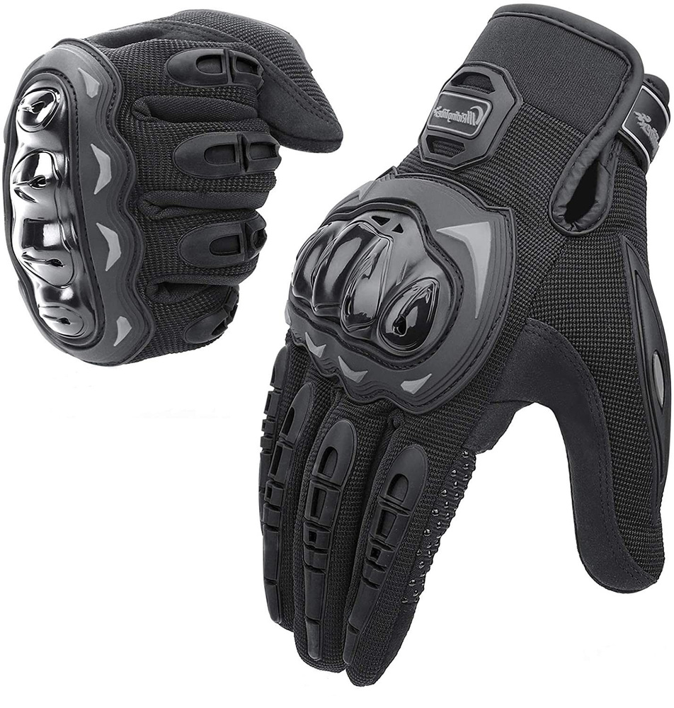 Мотоперчатки Riding Tribe сенсорные для спорта / Тактические мотоперчатки черные  #1