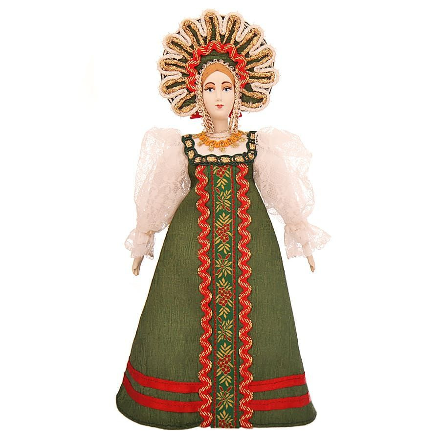 Фарфоровая кукла в русском костюме Аграфена 27 см #1