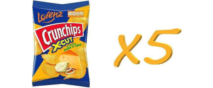 Чипсы Crunchips X-cut Сыр и Лук 70г #1