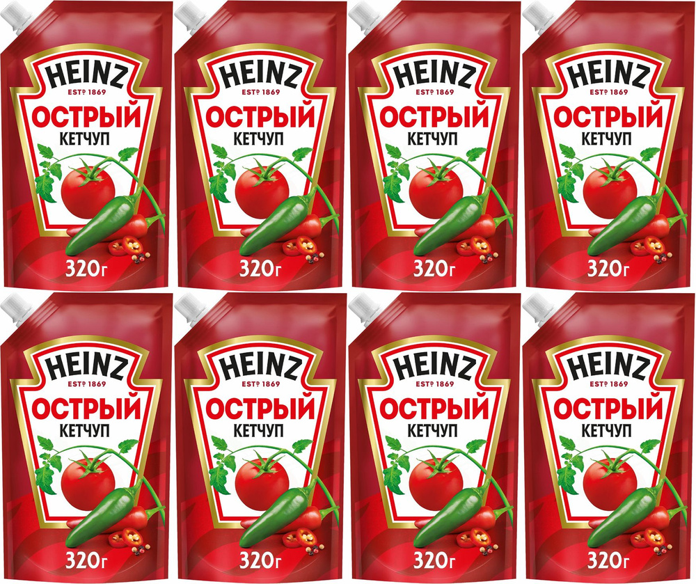 Кетчуп Heinz Острый, комплект: 8 упаковок по 320 г #1