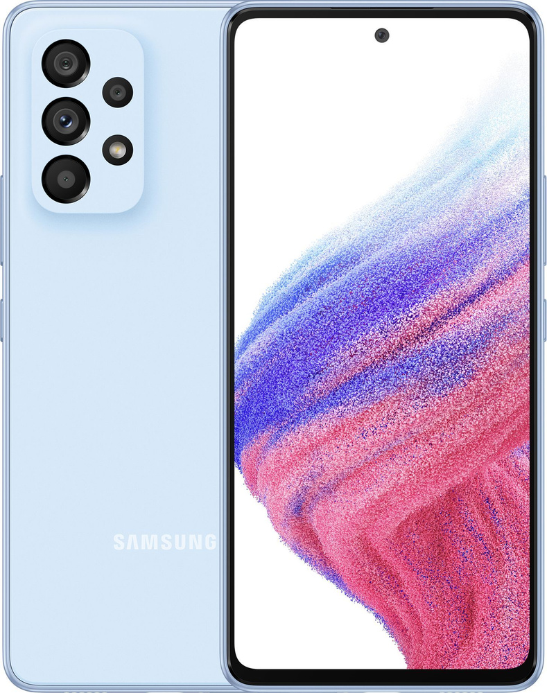 Samsung Смартфон Galaxy A53 5G 6/128 ГБ, голубой, серебристый #1