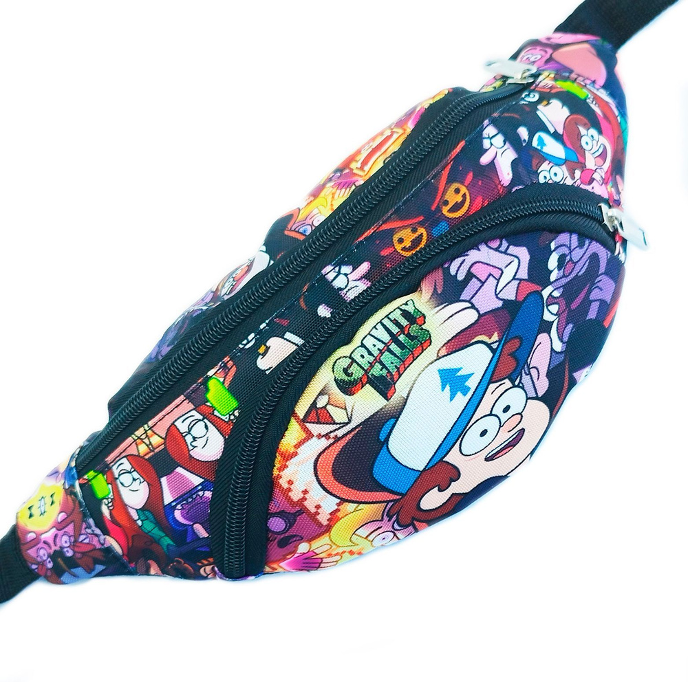 Сумка на пояс детская Гравити Фолз Диппер, разноцветная / Детская барсетка Gravity Falls с 2 карманами #1