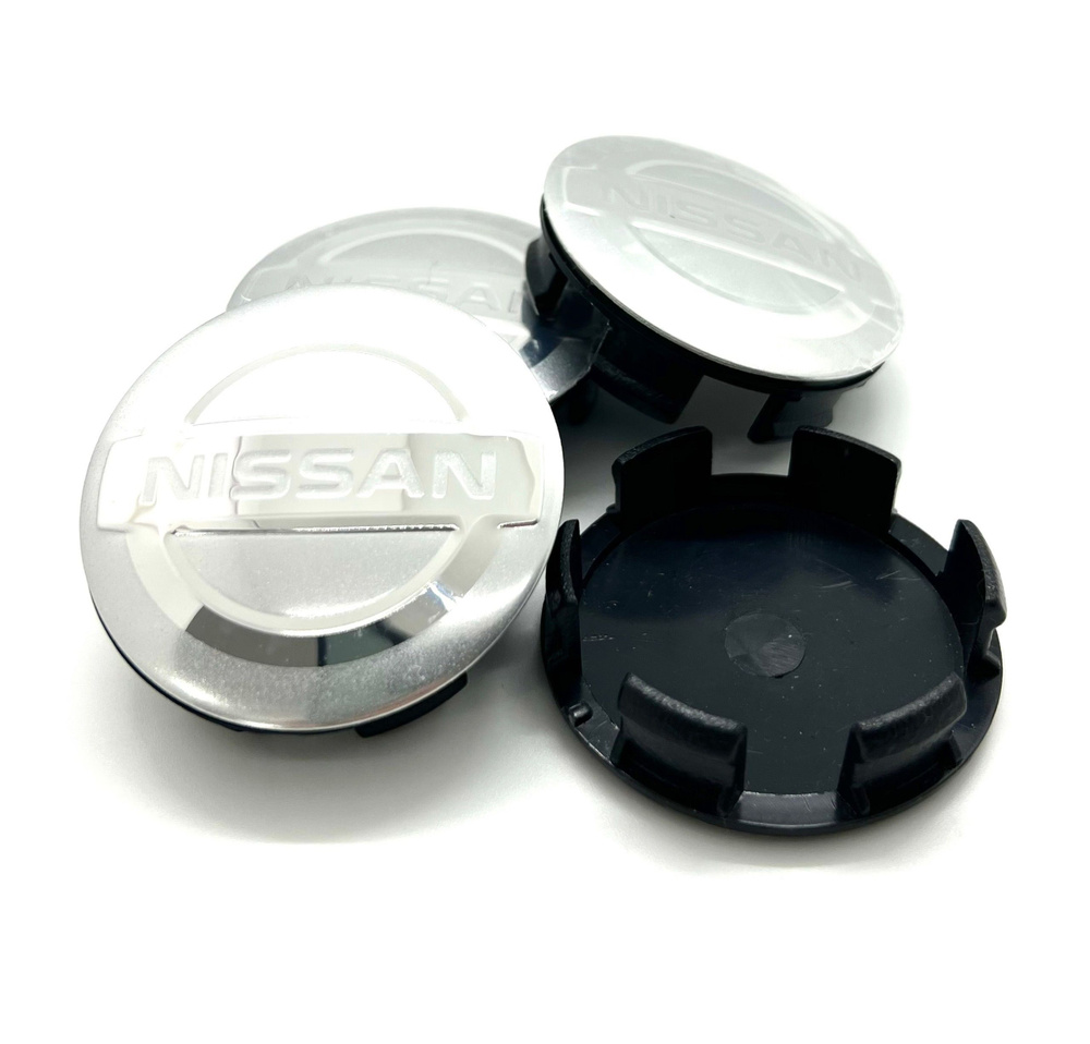 Колпачки заглушки на литые диски Универсальные СКАД Nissan 56 / 51 / 12 мм 4 штуки.  #1