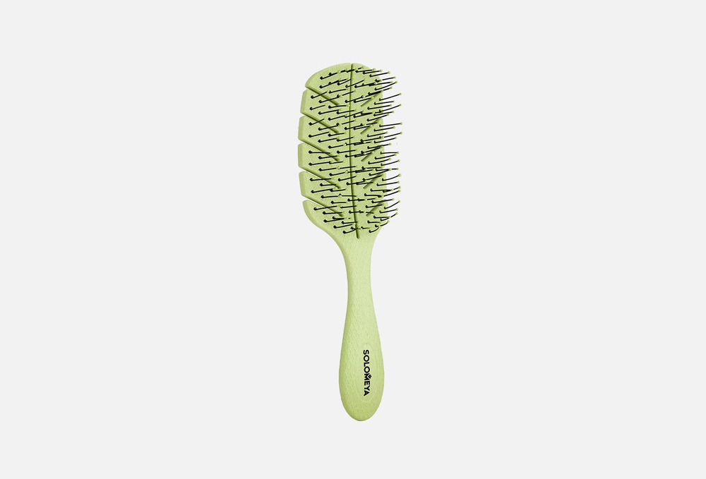 Массажная мини био-расческа для волос scalp massage bio hair brush mini green  #1